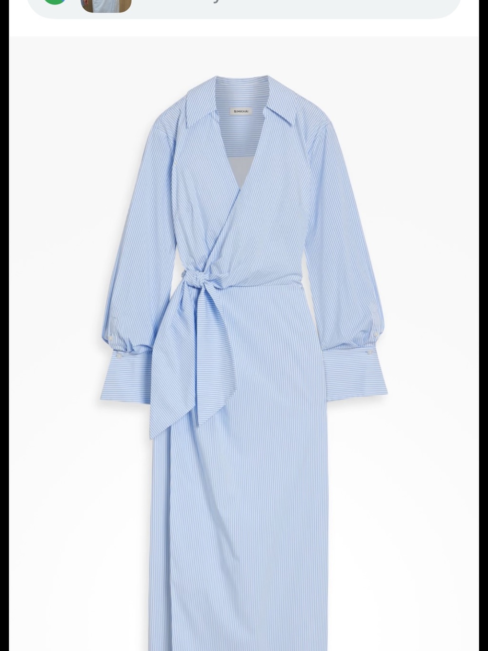 SIMKHAI
Briar wrap-effect striped cotton-blend poplin maxi shirt dress